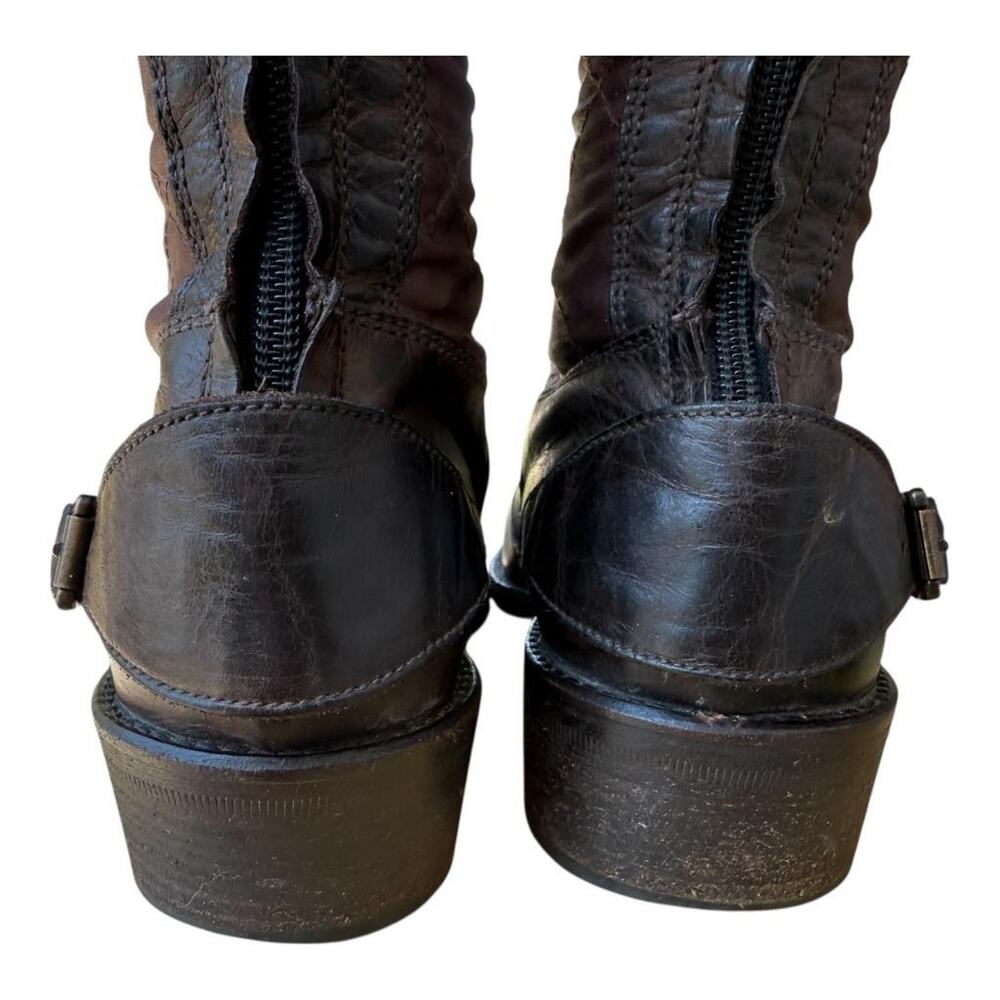 Belstaff Trailmaster 55 Leather Waxed Cotton Knee High Boot Women size 38 US 7 - Picture 7 of 11